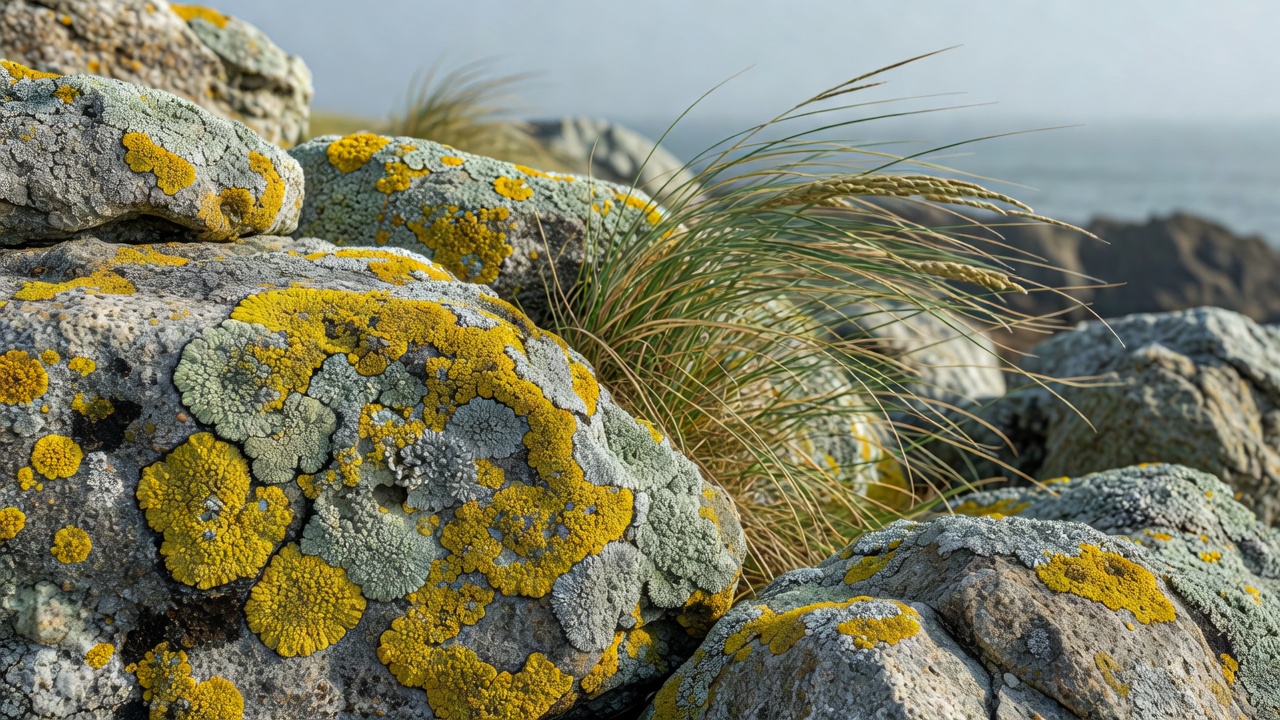 Exploring Symbiotic Relationships Between Coastal Lichens and Rock Substrates in High-Wind Environments