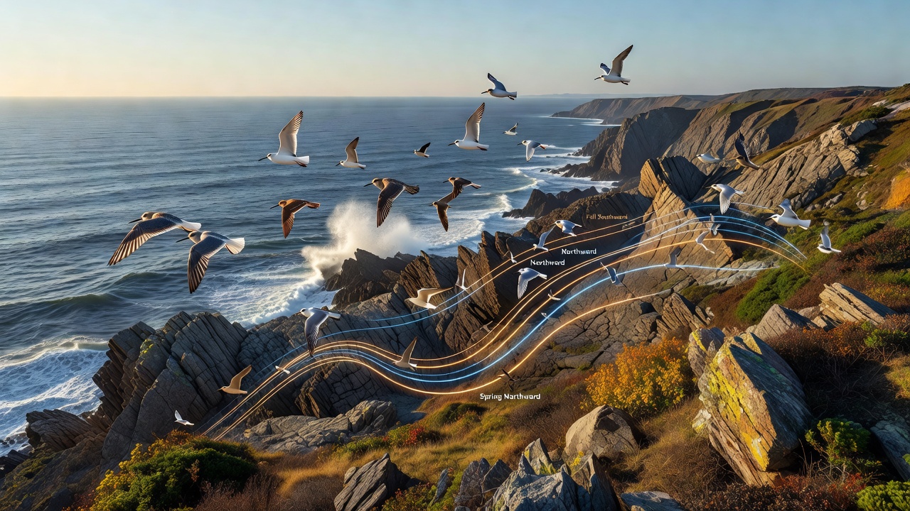 Seasonal Shifts in Avian Migration Routes Across Rugged Shoreline Bluffs